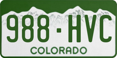 CO license plate 988HVC