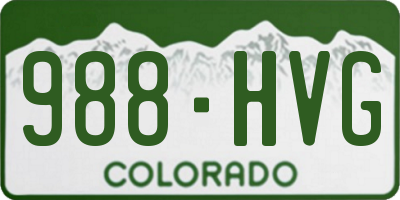 CO license plate 988HVG