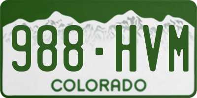 CO license plate 988HVM