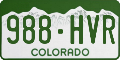 CO license plate 988HVR