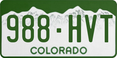CO license plate 988HVT