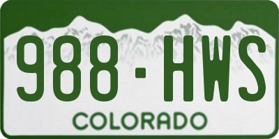 CO license plate 988HWS
