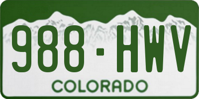 CO license plate 988HWV