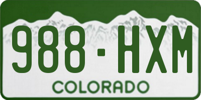 CO license plate 988HXM