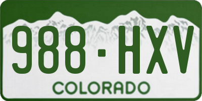 CO license plate 988HXV