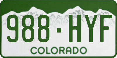 CO license plate 988HYF