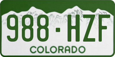 CO license plate 988HZF