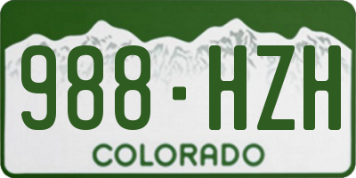 CO license plate 988HZH