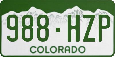 CO license plate 988HZP
