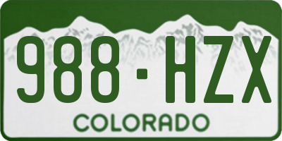 CO license plate 988HZX