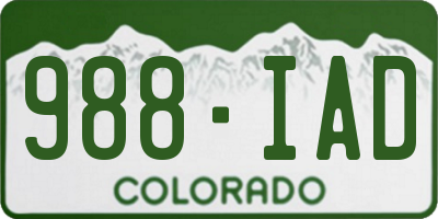 CO license plate 988IAD