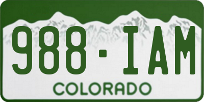 CO license plate 988IAM