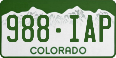 CO license plate 988IAP