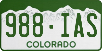 CO license plate 988IAS