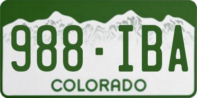 CO license plate 988IBA
