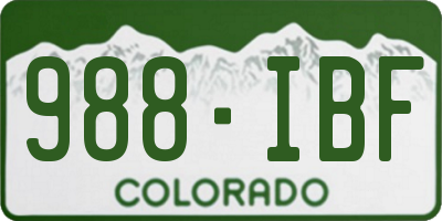 CO license plate 988IBF