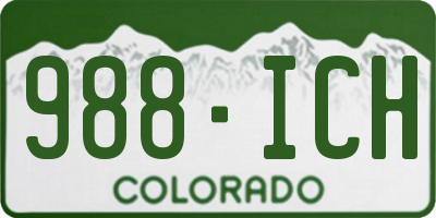 CO license plate 988ICH