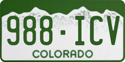CO license plate 988ICV
