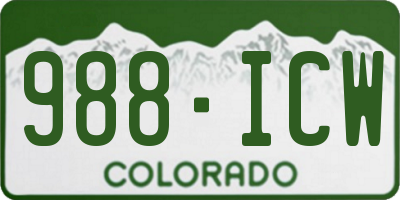 CO license plate 988ICW
