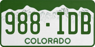 CO license plate 988IDB