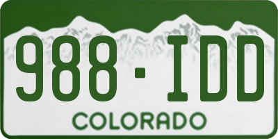 CO license plate 988IDD