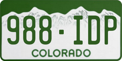 CO license plate 988IDP