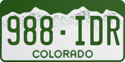CO license plate 988IDR