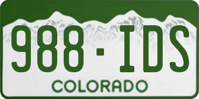 CO license plate 988IDS