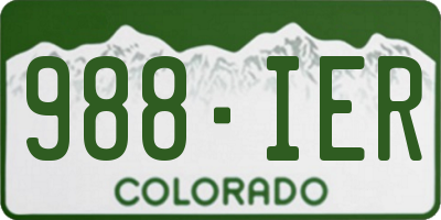 CO license plate 988IER