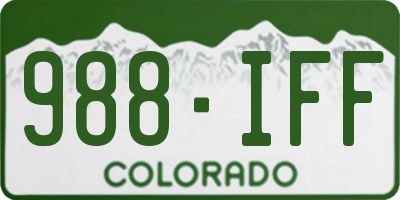 CO license plate 988IFF