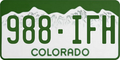CO license plate 988IFH