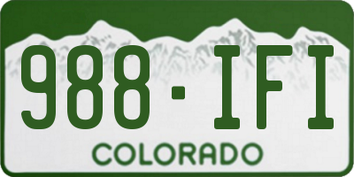 CO license plate 988IFI