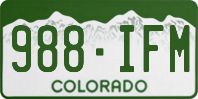 CO license plate 988IFM