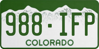 CO license plate 988IFP