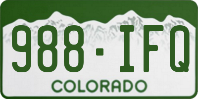 CO license plate 988IFQ