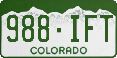 CO license plate 988IFT