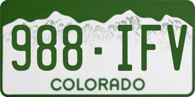 CO license plate 988IFV