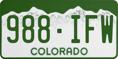 CO license plate 988IFW