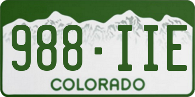 CO license plate 988IIE