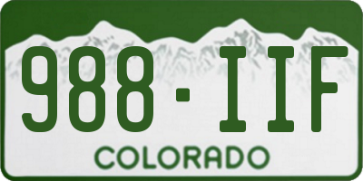 CO license plate 988IIF