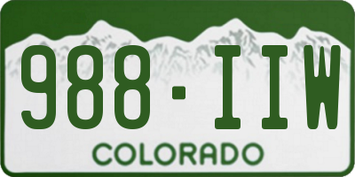 CO license plate 988IIW