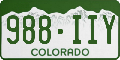 CO license plate 988IIY
