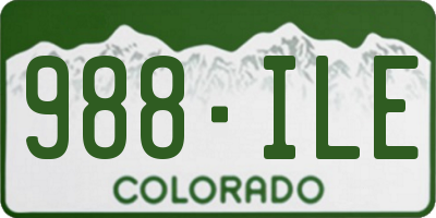 CO license plate 988ILE
