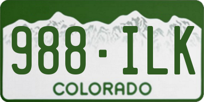 CO license plate 988ILK
