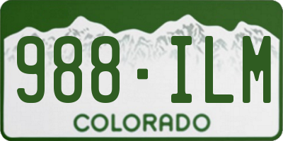 CO license plate 988ILM