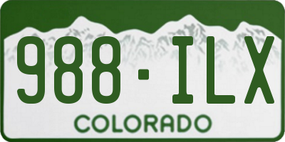 CO license plate 988ILX
