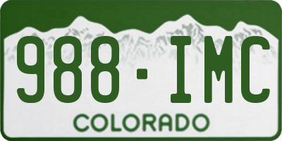 CO license plate 988IMC