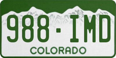 CO license plate 988IMD