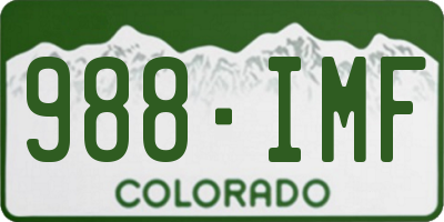 CO license plate 988IMF