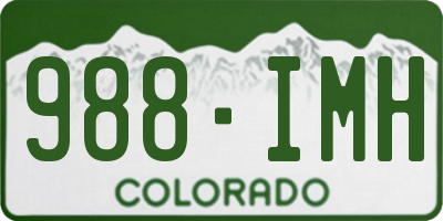CO license plate 988IMH